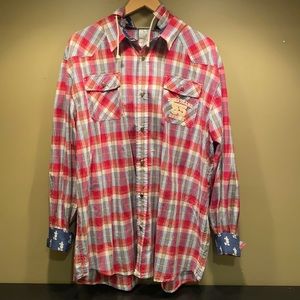 Vintage 90’s “Disneyland 55’ Resort” flannel with detachable hood